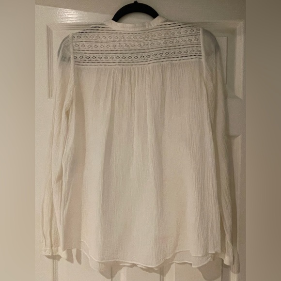 White DVF cotton long sleeve blouse. size 2 - Picture 2 of 3